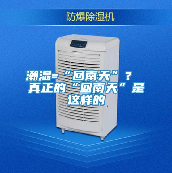 潮濕=“回南天”？ 真正的“回南天”是這樣的