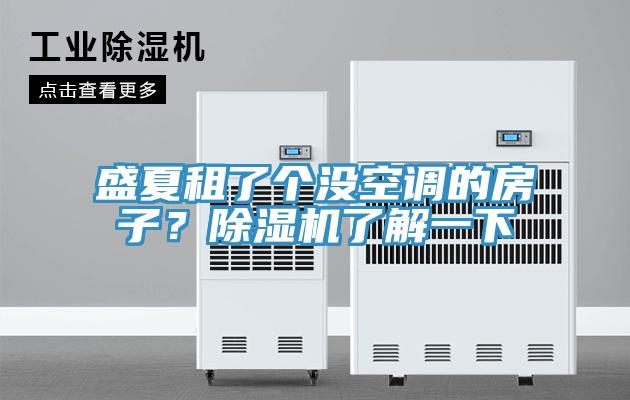 盛夏租了個沒空調(diào)的房子？除濕機(jī)了解一下