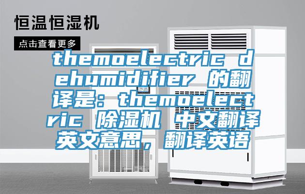 themoelectric dehumidifier 的翻譯是：themoelectric 除濕機 中文翻譯英文意思，翻譯英語