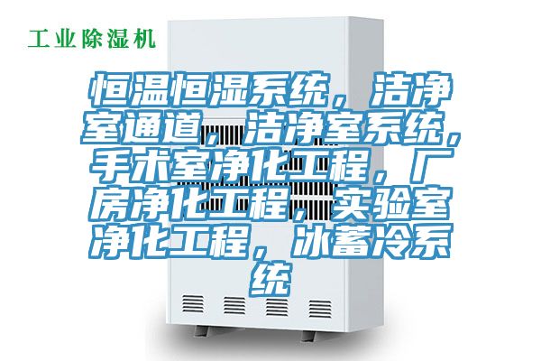 恒溫恒濕系統(tǒng)，潔凈室通道，潔凈室系統(tǒng)，手術(shù)室凈化工程，廠房凈化工程，實驗室凈化工程，冰蓄冷系統(tǒng)